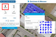 Screenshot BayernAtlas mit umrandeter Schaltfläche "Symbol"