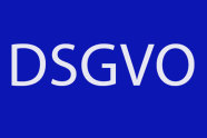Schriftzug DSGVO auf blauem Hintergrund