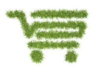 grüner Einkaufskorb aus Gras 